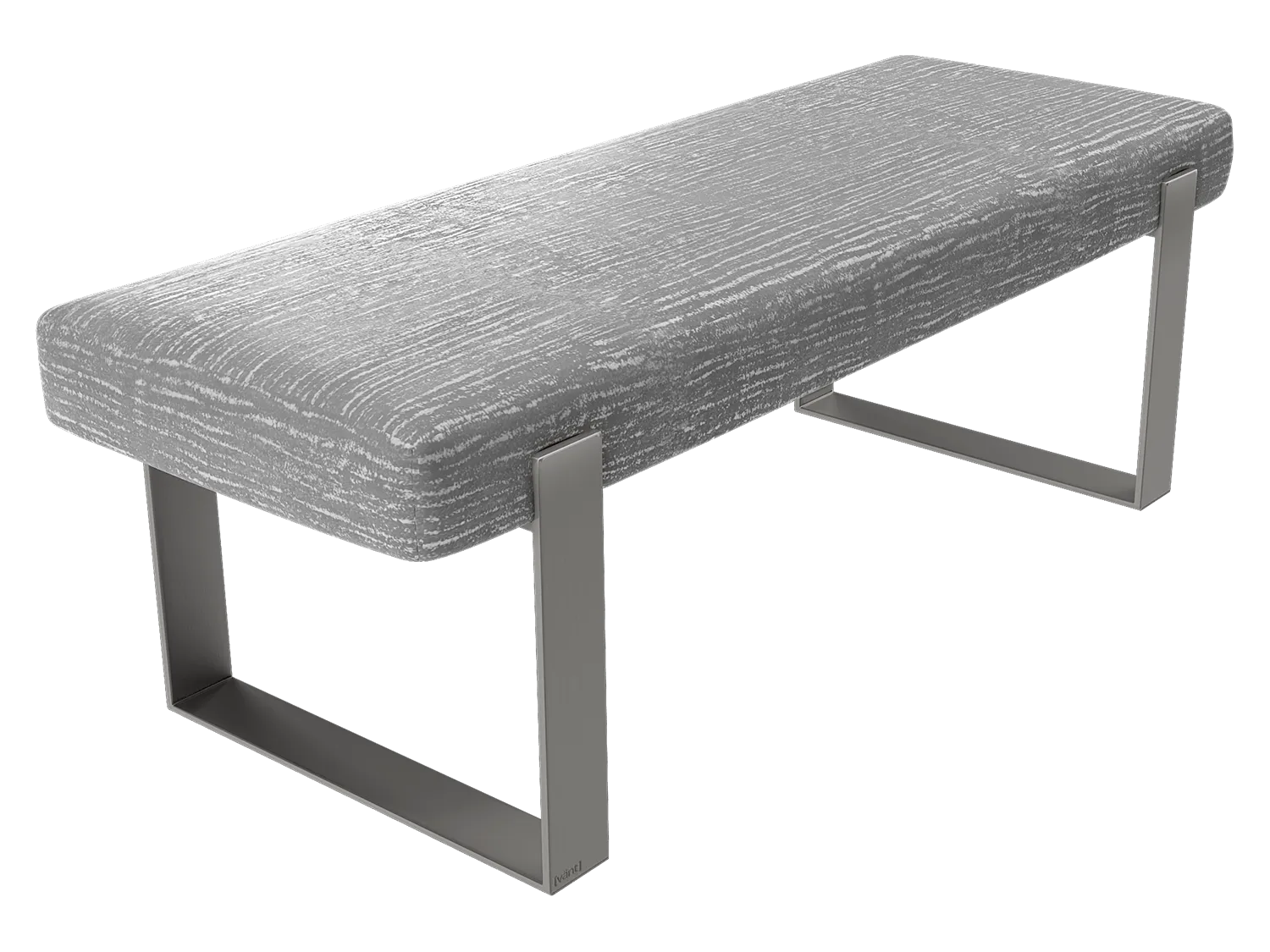Vant Upholstered Bedroom Bench - Brushed Nickel Legs