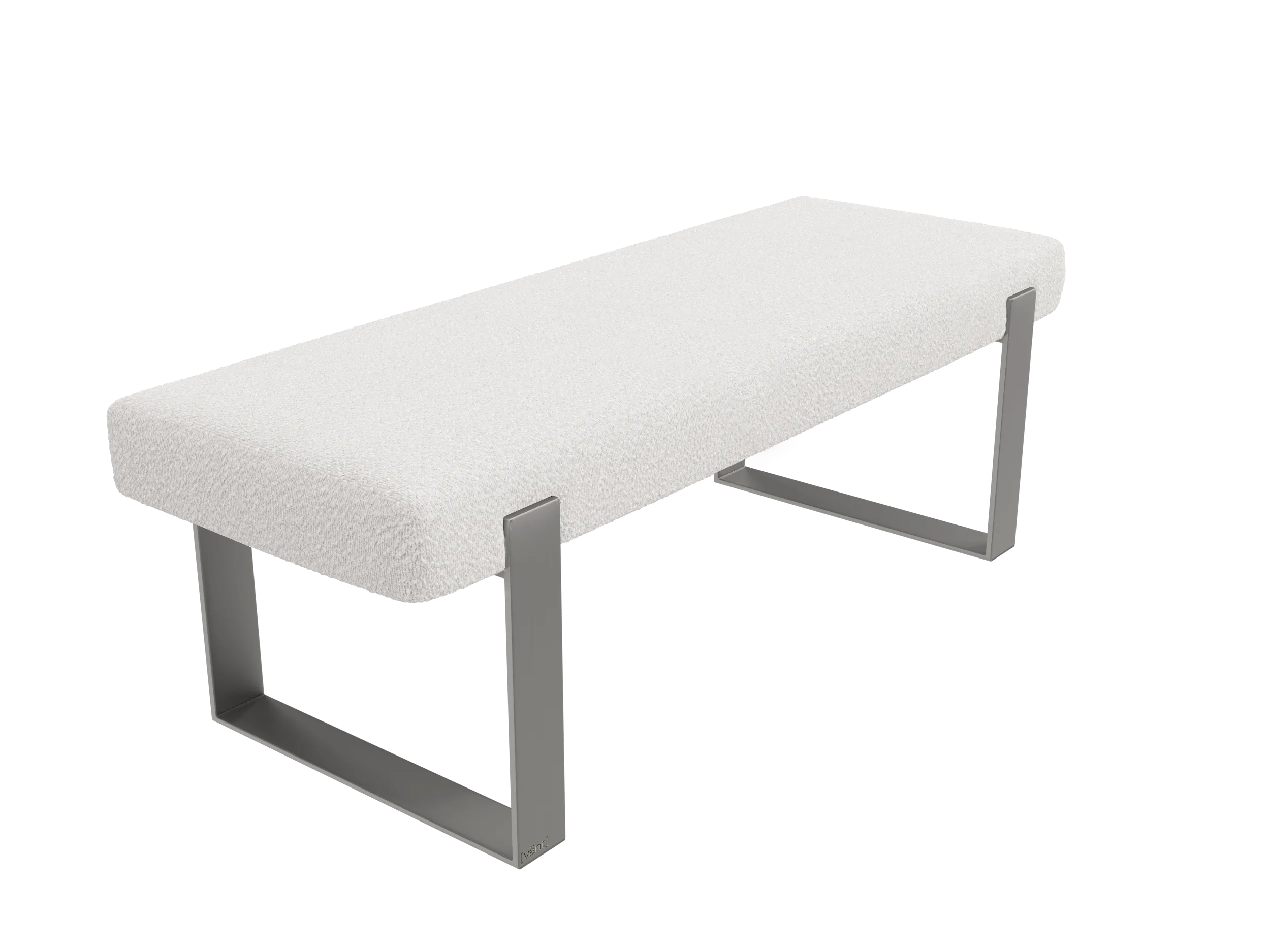 Vant Upholstered Bedroom Bench - Brushed Nickel Legs