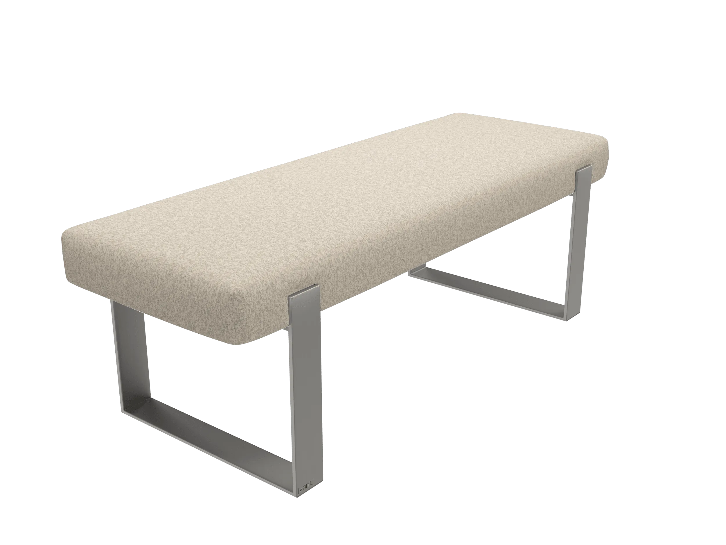 Vant Upholstered Bedroom Bench - Brushed Nickel Legs
