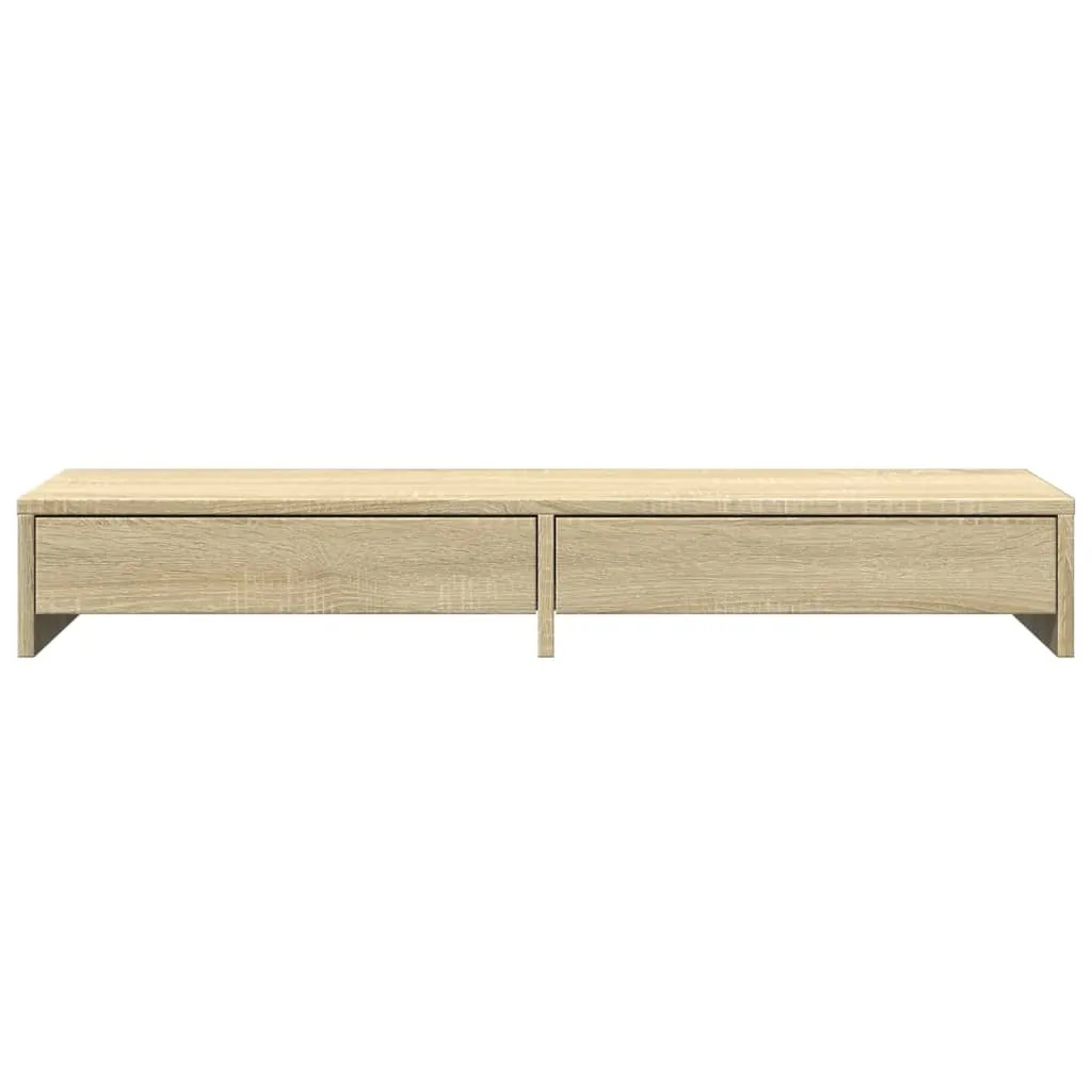 vidaXL Monitor Stand with Drawers Sonoma Oak 100x27x15 cm Engineered Wood