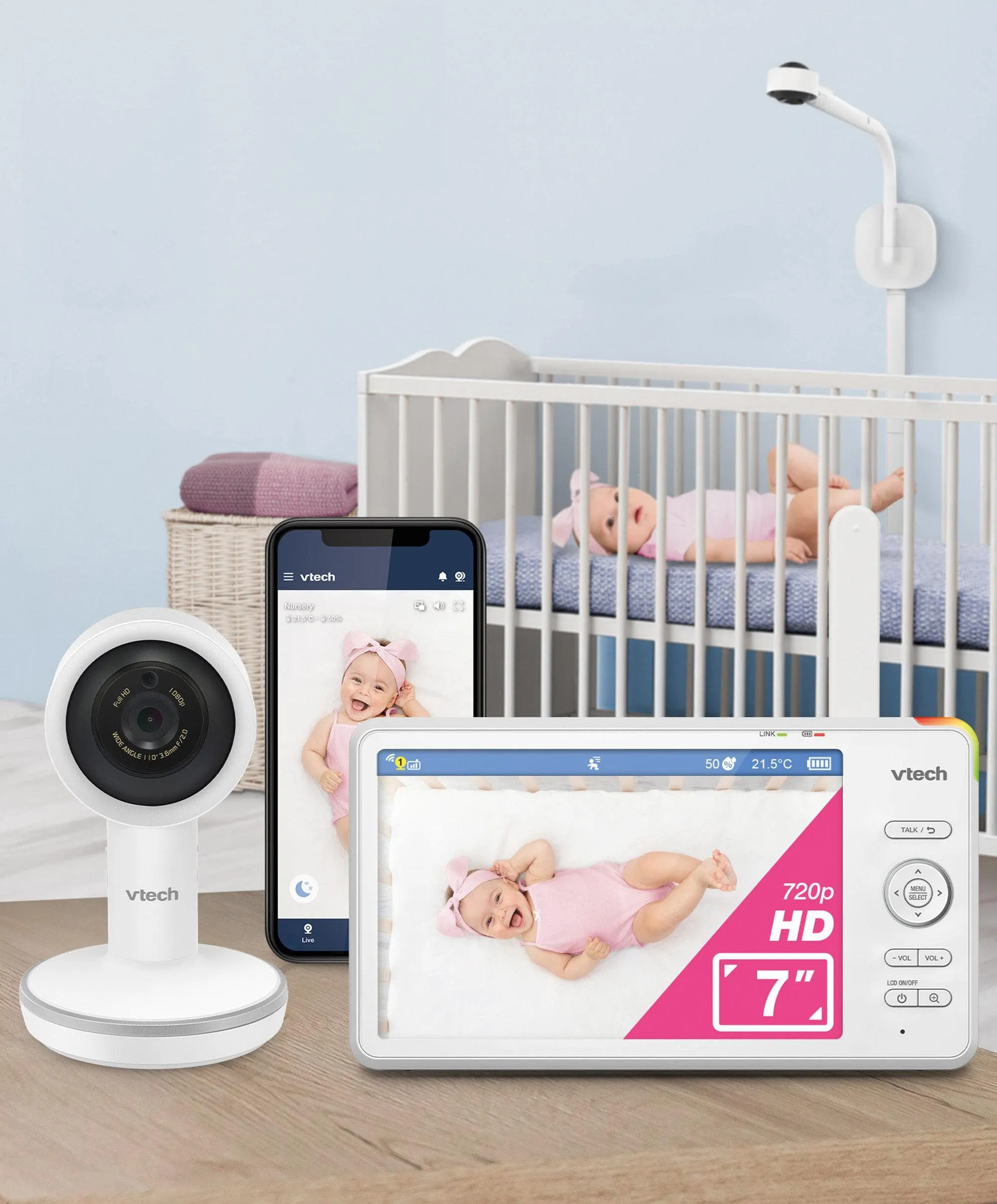 VTech RM7787HD 7” Over-The-Cot Smart Monitor