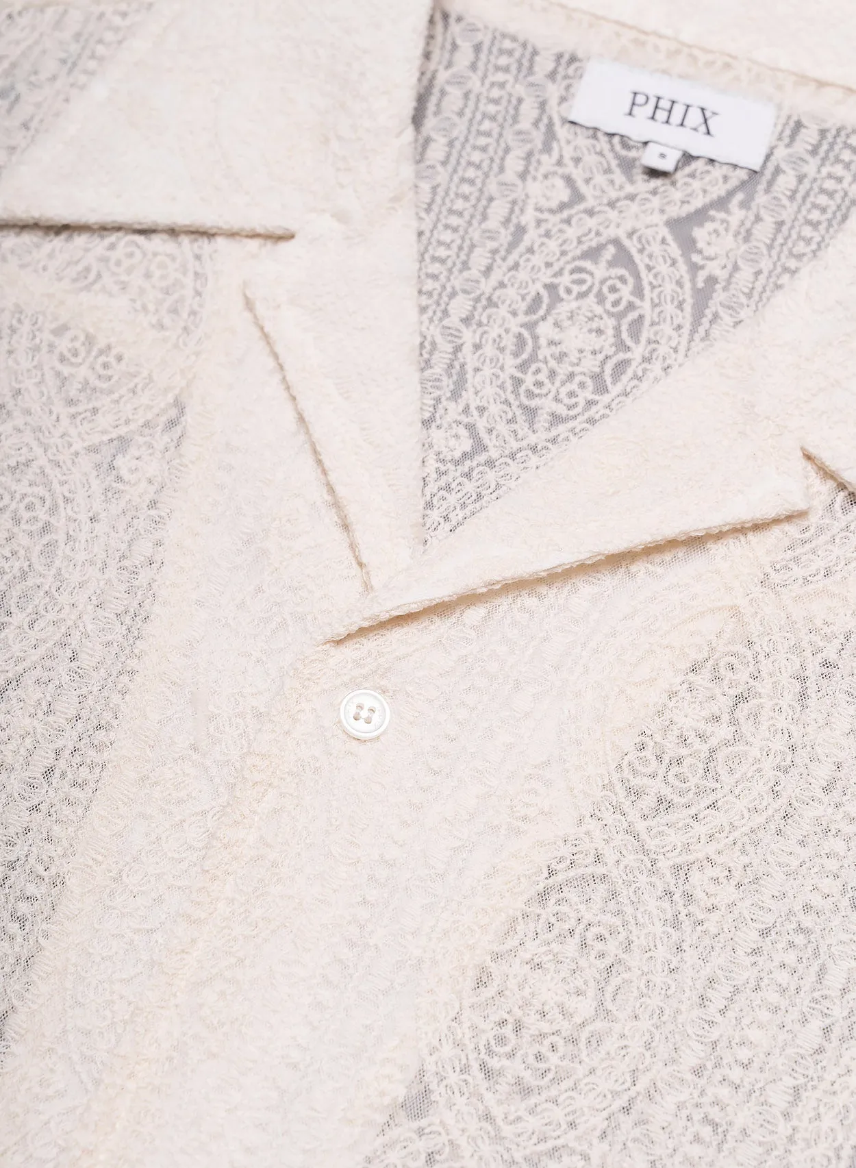 Western Ivory Lace Embroidery Short Sleeve Shirt