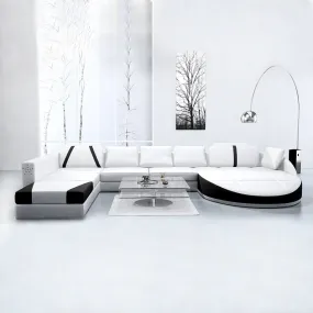 White 2PCS Chaise Lounge Leather Sofa Set