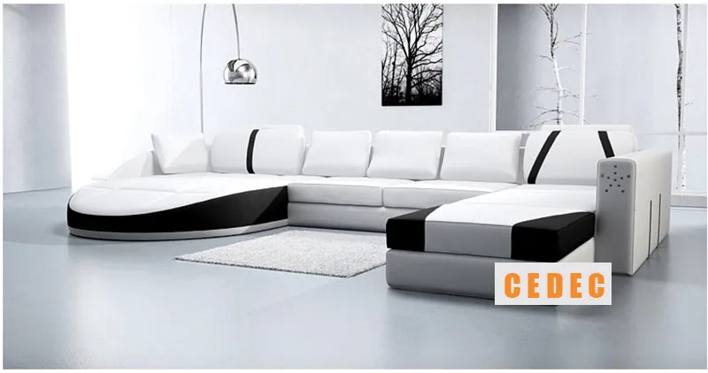 White 2PCS Chaise Lounge Leather Sofa Set