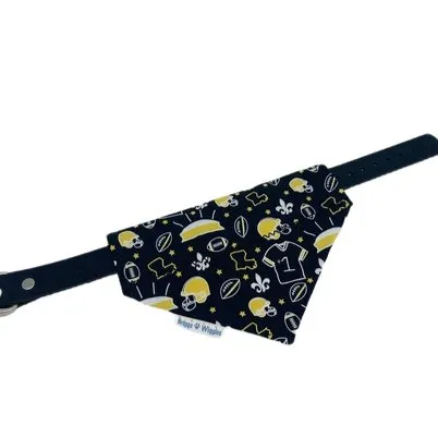 WHO DAT Reversible New Orleans Saints-inspired Dog Bandana