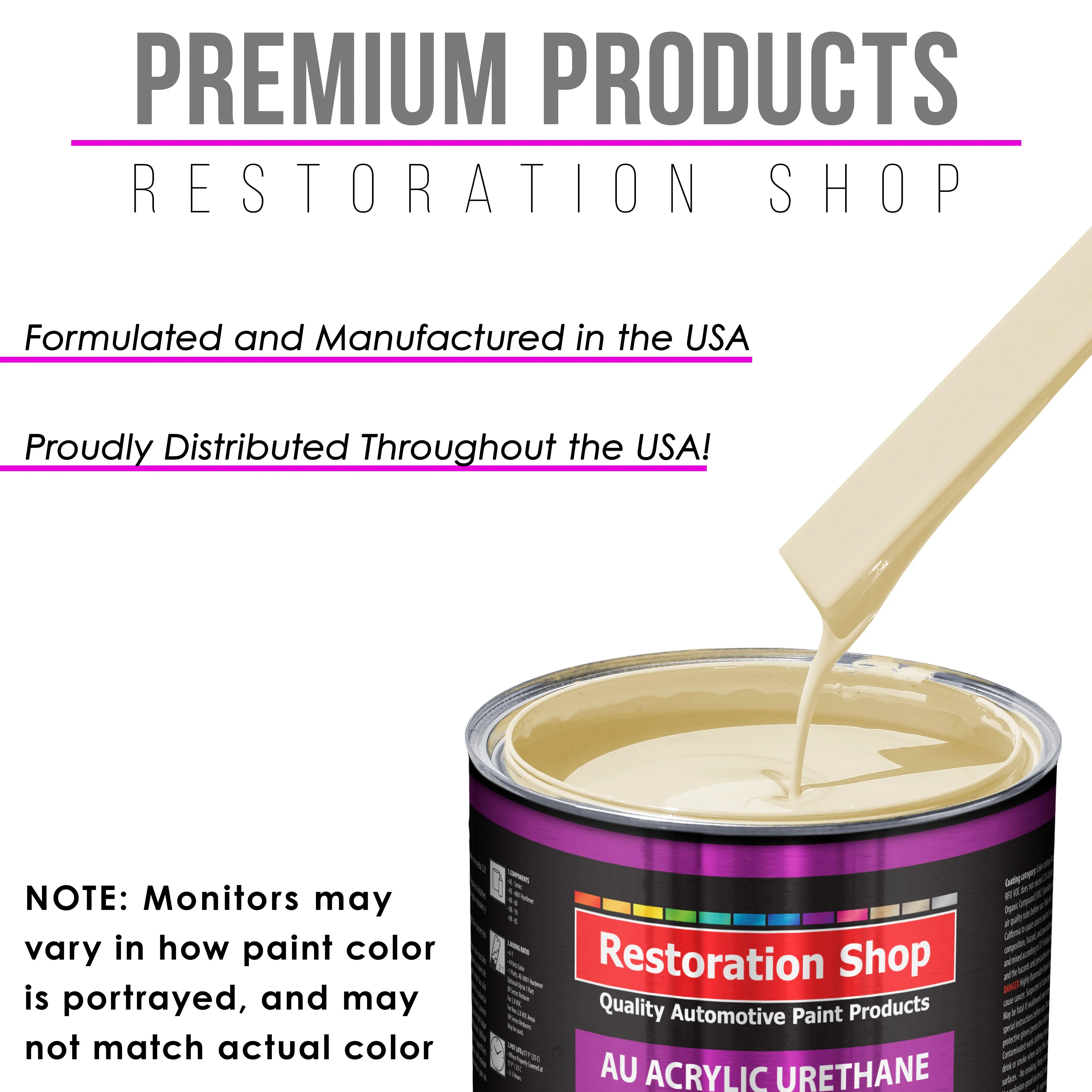 Wimbledon White Acrylic Urethane Auto Paint - Complete Gallon Paint Kit - Professional Single Stage Automotive Car Truck Coating 4:1 Mix Ratio 2.8 VOC