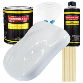 Winter White Acrylic Enamel Auto Paint - Complete Gallon Paint Kit - Professional Single Stage Automotive Car Truck Coating, 8:1 Mix Ratio 2.8 VOC