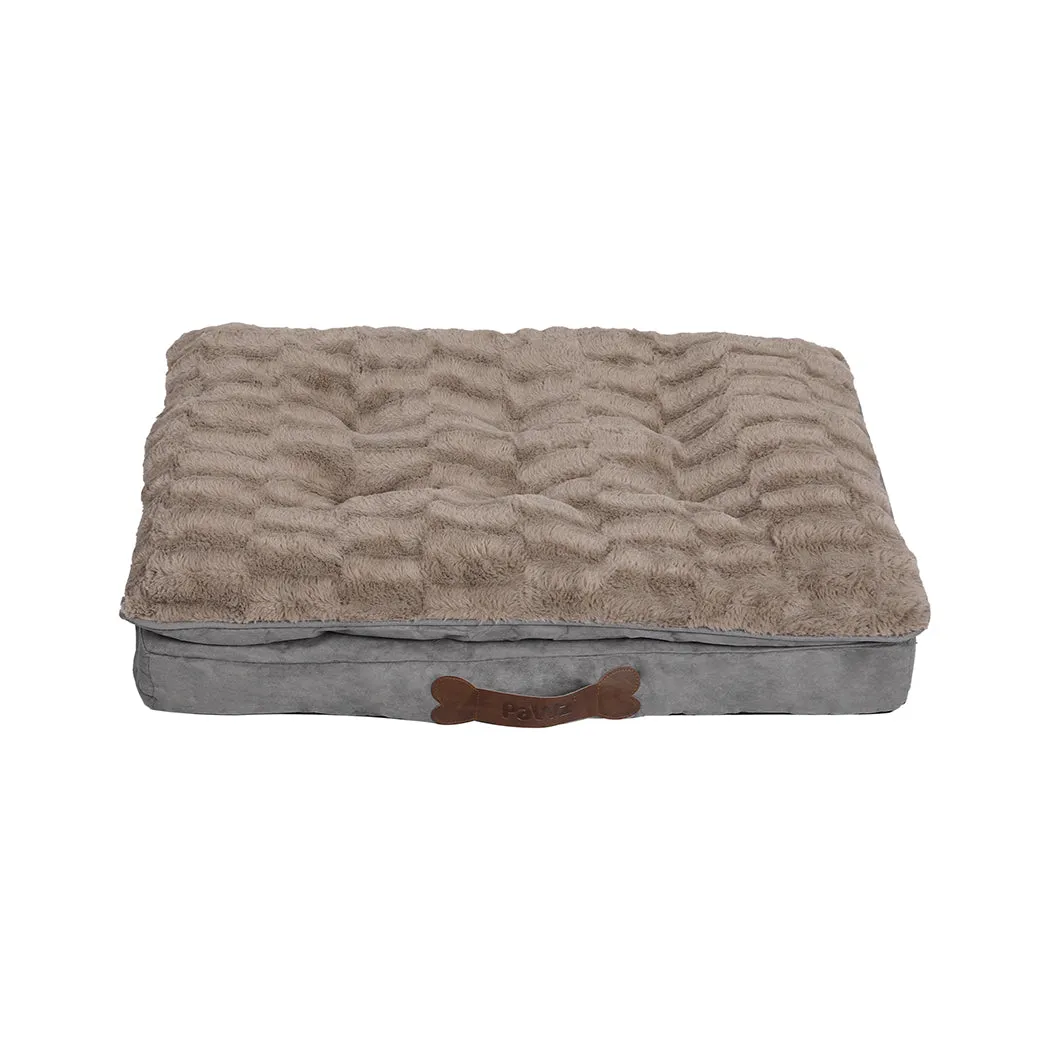 XLarge Dog Beds Calming Warm Soft Plush Comfy - Khaki